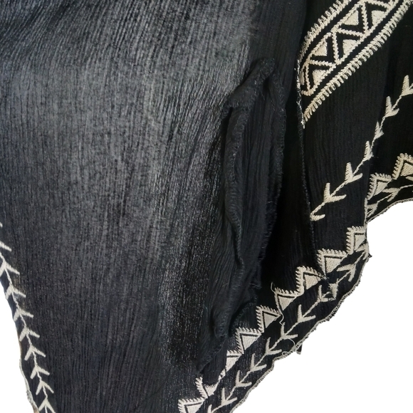 Hot & Delicious Kimono Top Open Front Cardigan Embroidered Sleeves Pockets - Picture 11 of 14